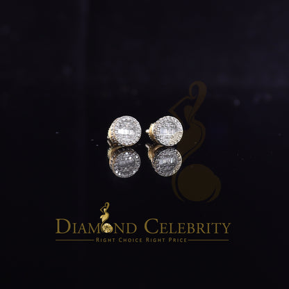 DiamondCelebritees 925 Sterling Yellow Silver 0.20ct Diamond Men's & Womens Style Round Earrings