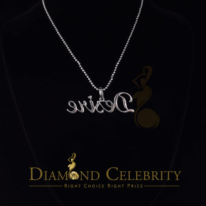 DiamondCelebritees White Desire Letter 925 Sterling Silver Pendant 2.49ct Cubic Zirconia stone