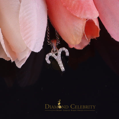 DiamondCelebritees 0.42ct Cubic Zirconia White Silver ARIES-APRIL Month Pendant for Men's & Women's