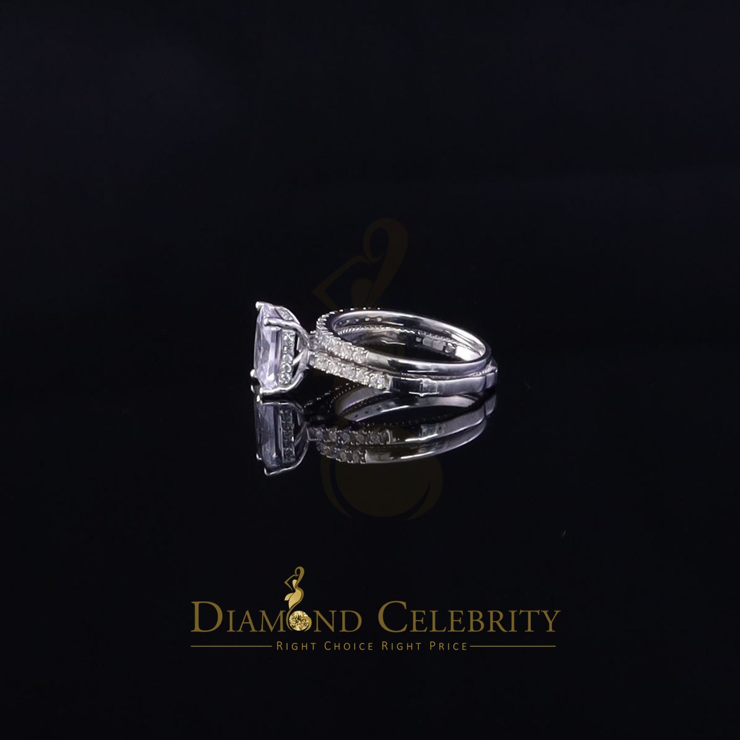 DiamondCelebritees 4.71ct White Cubic Zirconia 925 Sterling Silver Bridal Fashion Womens Ring SZ 7