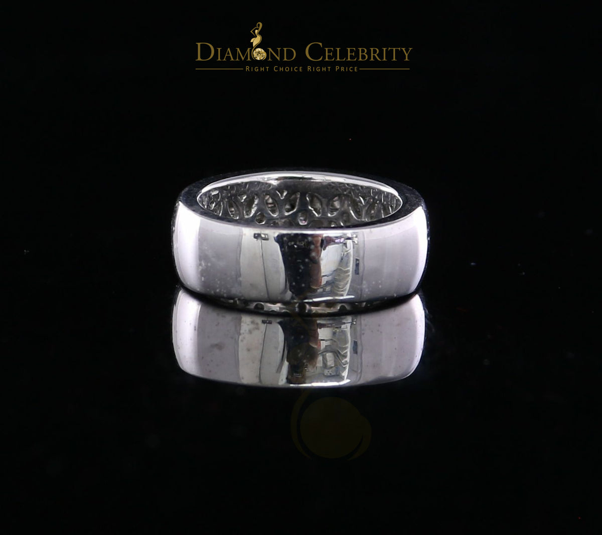 DiamondCelebritees 0.20CT Real Diamond Men's Silver White Micro-Pave Ring Size 11 in Band Style