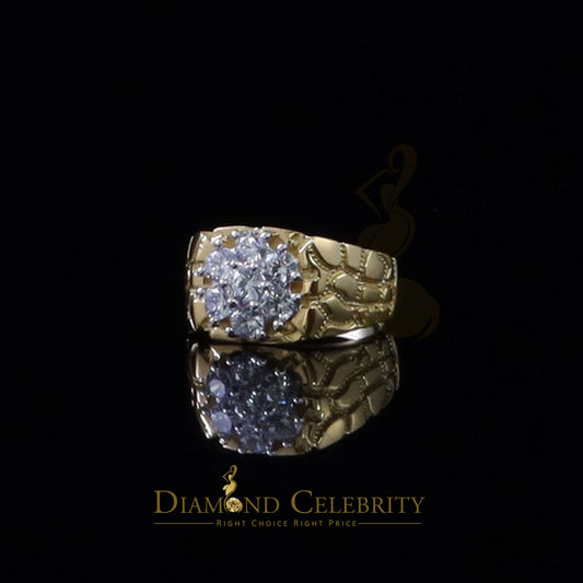 DiamondCelebritees 925 Yellow Sterling Silver 2.34ct Cubic Zirconia Promise Flower Ring Size 9