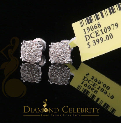 DiamondCelebritees 0.15ct Round Diamond 925 Sterling Silver White For Men's / Women's Earrings