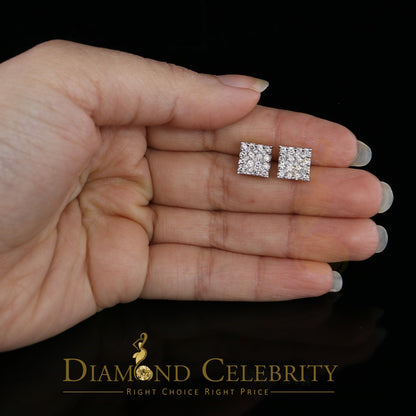 DiamondCelebritees 10K Real Yellow Gold with 1.00CT Real Diamond Men's/Women's Stud Earrings