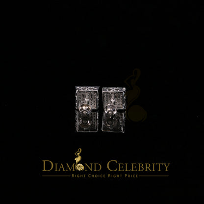 DiamondCelebritees  White 925 Sterling Silver 0.72ct Cubic Zirconia Hip Hop Women's Square Earrings