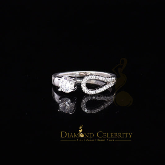 DiamondCelebritees 925 Sterling White Silver 1.00ct Cubic Zirconia Engagement Womens Ring Size 7