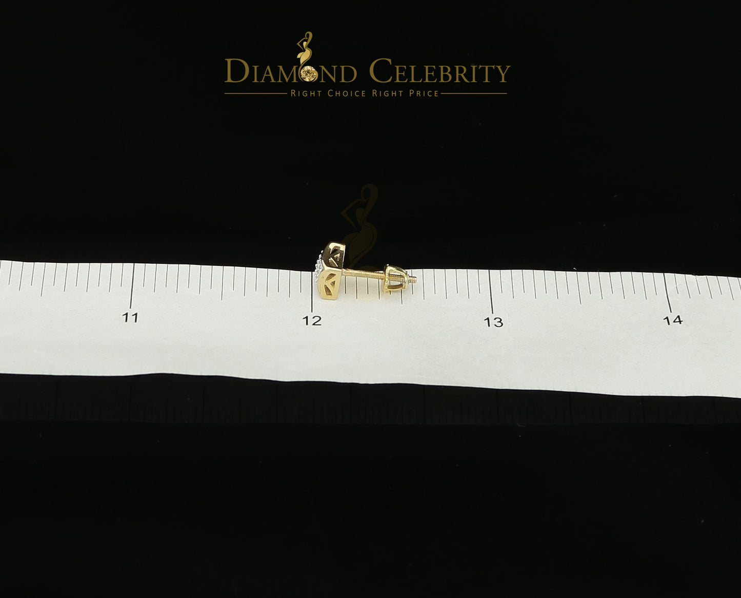 DiamondCelebritees 10K Yellow Real Gold Real Diamond 0.10CT Mens /Ladies Studd Earring