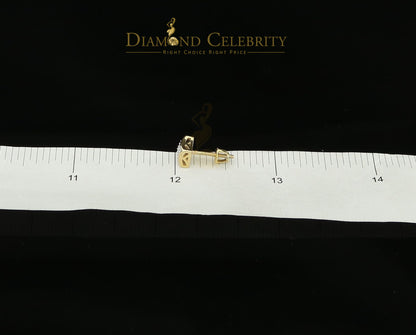 DiamondCelebritees 10K Yellow Real Gold Real Diamond 0.10CT Mens /Ladies Studd Earring