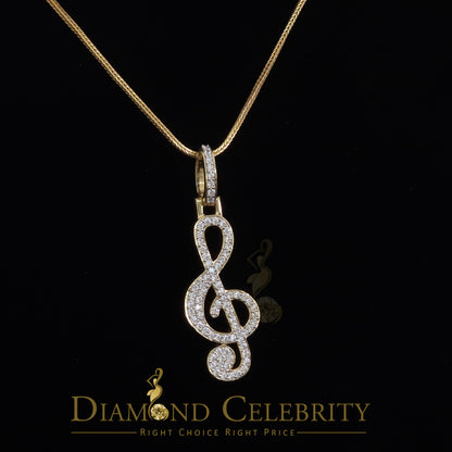 DiamondCelebritees Promise 925 Yellow Sterling Silver MUSIC SIGN Pendant with 2.34ct Cubic Zirconia