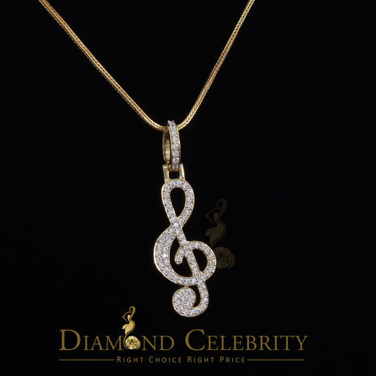 DiamondCelebritees Promise 925 Yellow Sterling Silver MUSIC SIGN Pendant with 2.34ct Cubic Zirconia