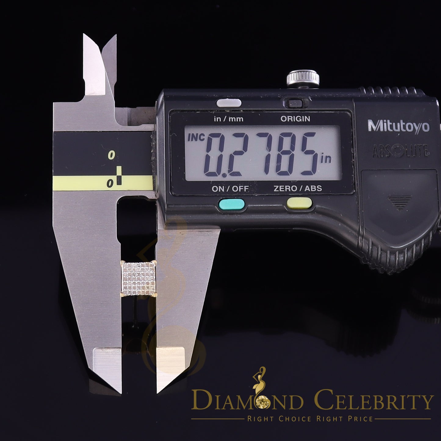 DiamondCelebritees Aretes Para Hombre 925 Yellow Silver 0.25ct Square Diamond Stud men's Earrings