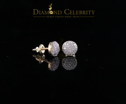 DiamondCelebritees 0.33 ct Diamond 925 Sterling Silver Yellow For Men's / Women's Round Earrings
