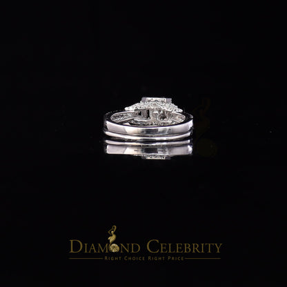 DiamondCelebritees Sterling Silver White Square 1.80ct Cubic Zirconia Womens Bridal Ring Size 7