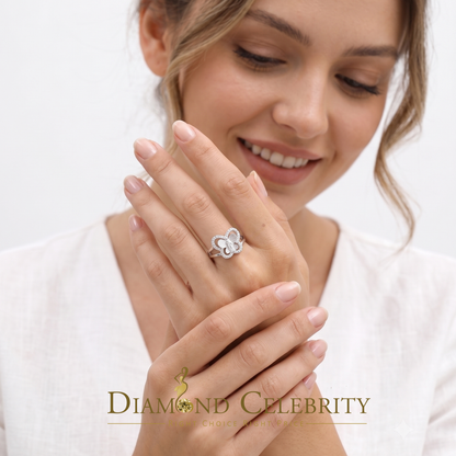 DiamondCelebritees Religious White Butterfly 925 Silver CZ Mother Mary Women's Ring Size 9.5
