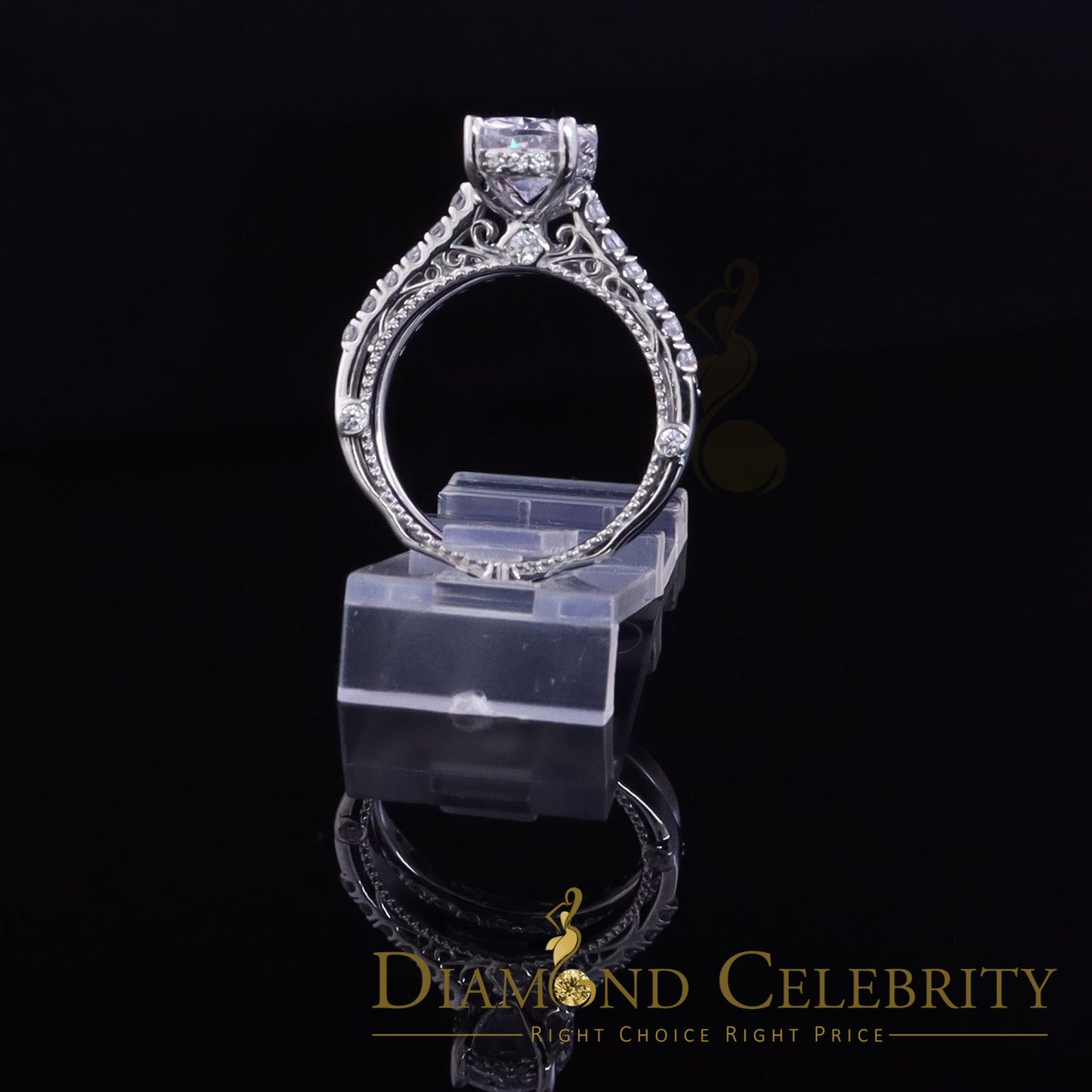 DiamondCelebritees White 5.50ct Cubic Zirconia 925 Sterling Silver Bridal Style Women's Ring SZ 7