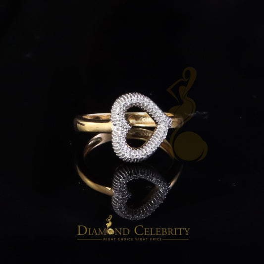 DiamondCelebritees 925 Sterling Yellow Silver 0.22ct Cubic Zirconia Promise Heart Shape Ring Size 7