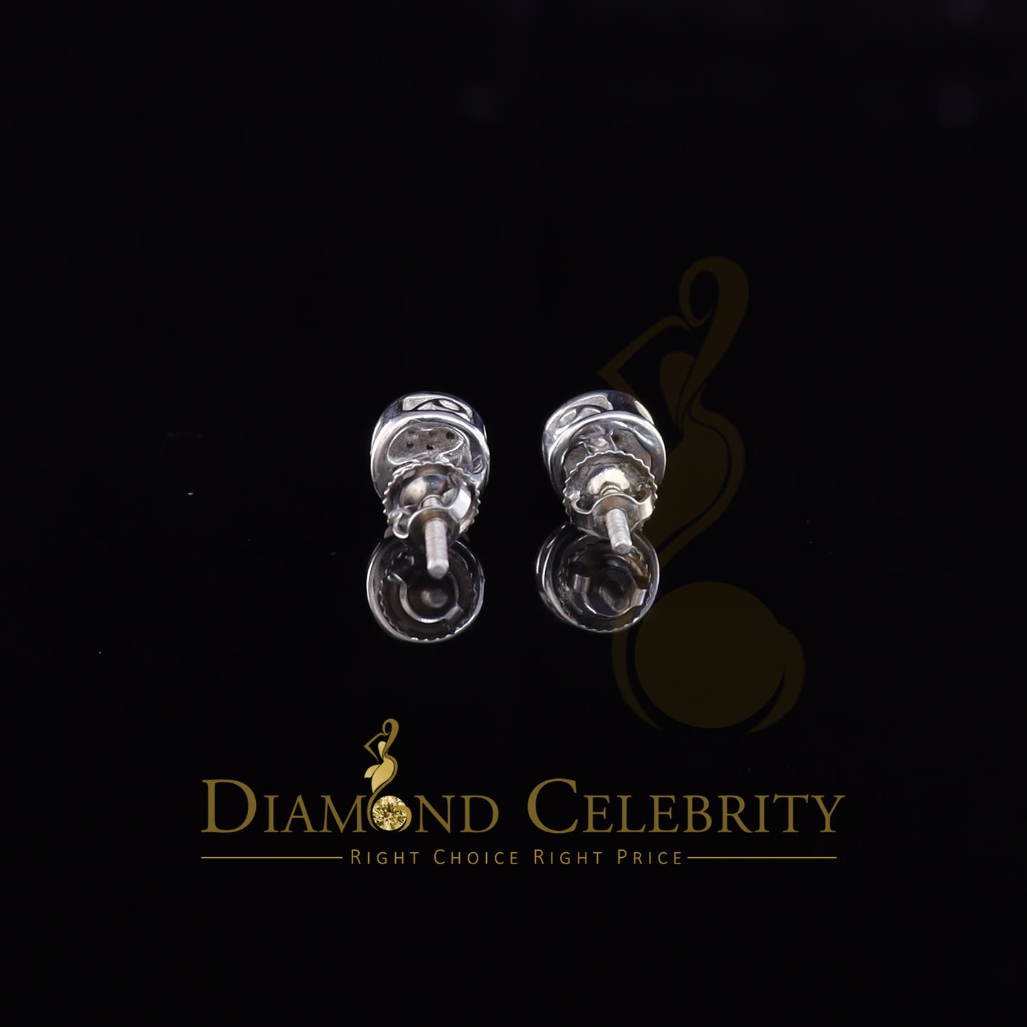 DiamondCelebritees 0.05ct Diamond 925 Sterling Silver White For Women's & Men's Round Stud Earring