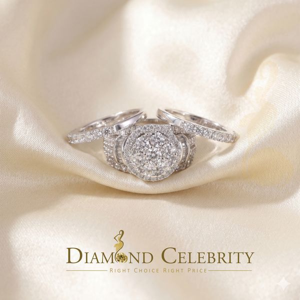 DiamondCelebritees 13.93ct Round Cubic Zirconia White Sterling Silver Wedding Womens Ring SIZE 9