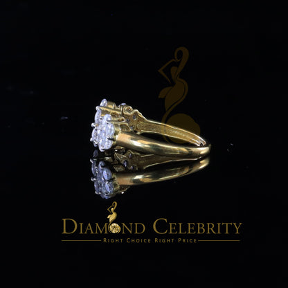 DiamondCelebritees 925Sterling Yellow Silver Floral-Shaped Cubic Zirconia 3.50ct Womens Ring Size 7