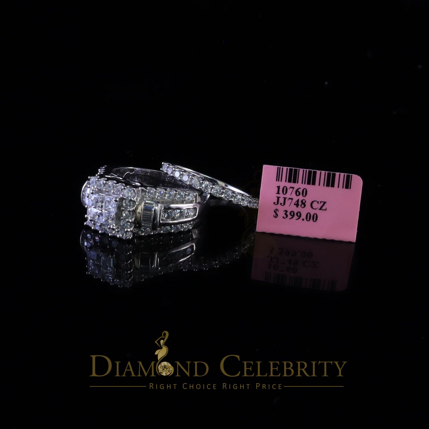 DiamondCelebritees 925 Sterling White 5.00ct Cubic Zirconia Silver Wedding Fashion Womens Ring SZ 7