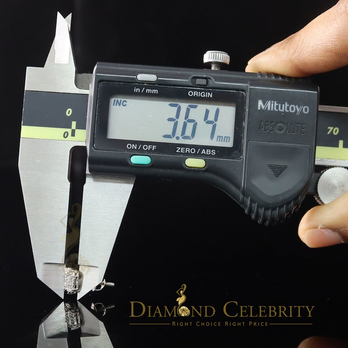 DiamondCelebritees 0.15ct Diamond 925 Sterling Silver White Square Earring For Men's / Women's
