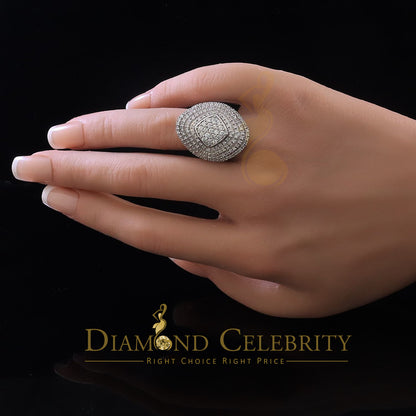 DiamondCelebritees 925 Sterling White Silver With Cubic Zirconia 1.67 ct Cocktail Ring Size 7.5