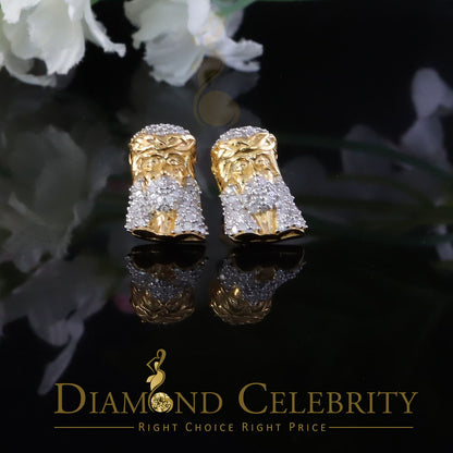 DiamondCelebritees 0.50ct Diamond 925 Sterling Silver Yellow for Men's & Women Stud JESUS Earrings