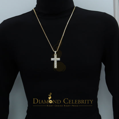 Diamondcelebritees Moissanite Men's & Women 7.50ct VVS D Sterling Yellow Silver Charm Cross Pendant