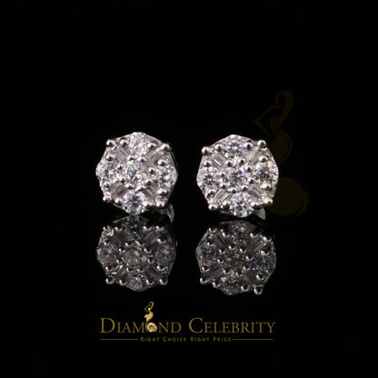 DiamondCelebritees  White 925 Sterling Silver 1.96ct Cubic Zirconia for Ladies Hip Hop Round Earring