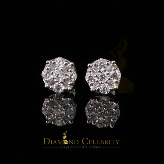 DiamondCelebritees  White 925 Sterling Silver 1.96ct Cubic Zirconia for Ladies Hip Hop Round Earring