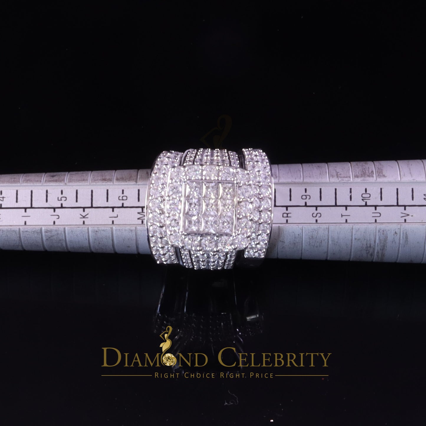 DiamondCelebritees 12.60ct Cubic Zirconia White SterlingSilver Men's/Women 3PC Wedding Rings Size 9