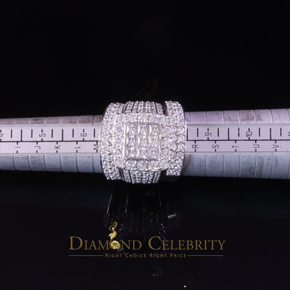 DiamondCelebritees 12.60ct Cubic Zirconia White SterlingSilver Men's/Women 3PC Wedding Rings Size 9