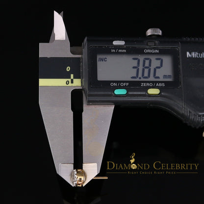 DiamondCelebritees Men's/Women's 10K Real Yellow Gold with 0.75CT Real Diamond Stud Earrings