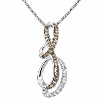 DiamondCelebritees Chocolate Brown 0.27ct CZ Infinity Swirl 1 inch Pendant in 925 Sterling Silver