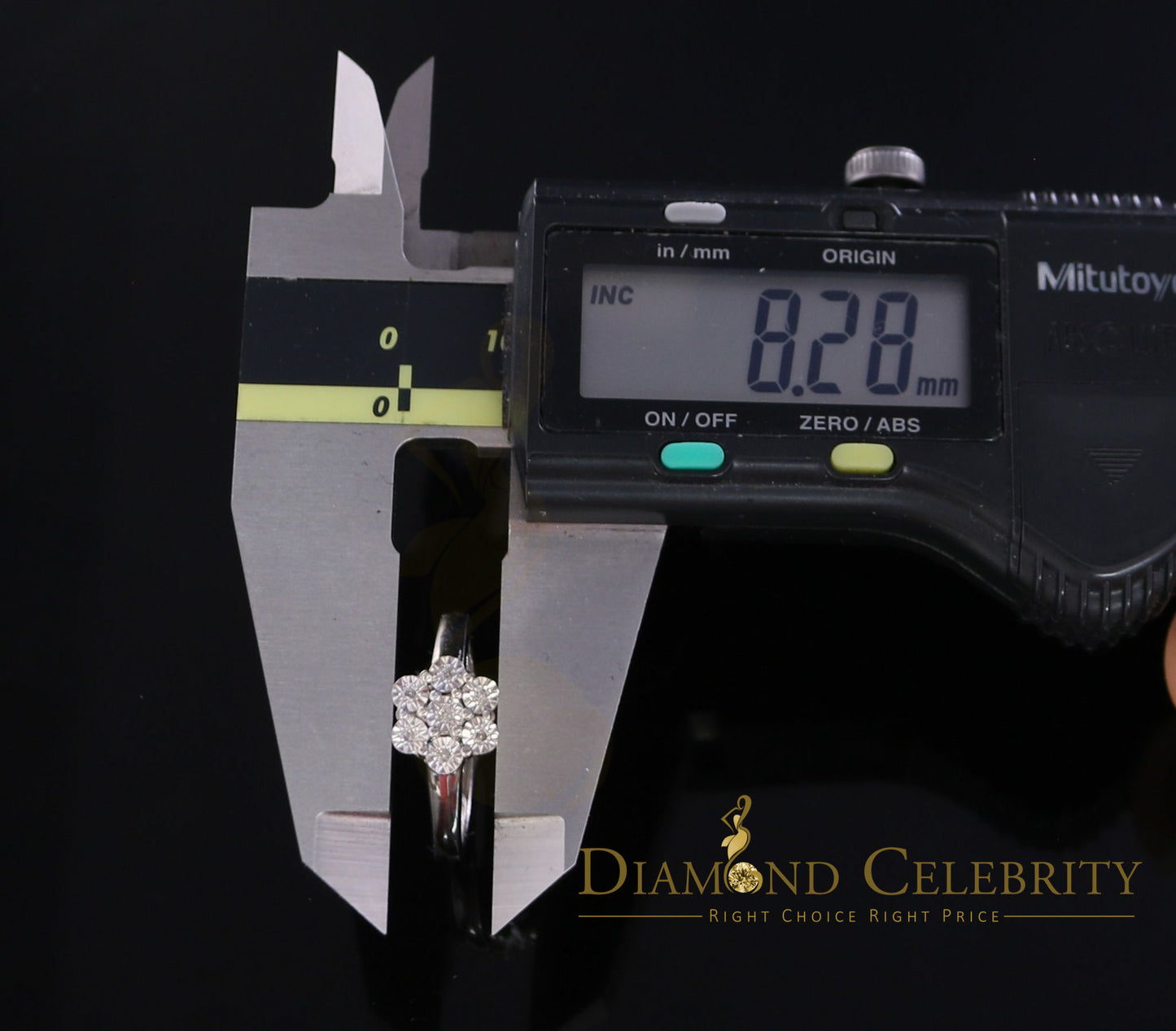 DiamondCelebritees 0.05 CT Real Diamond 925 Sterling Silver White Luxury Womens Floral Ring Size 7