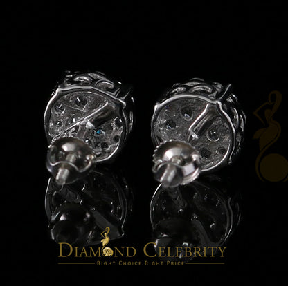 DiamondCelebritees  925 Sterling White Silver 2.0ct Cubic Zirconia Round Women's Stud Earrings