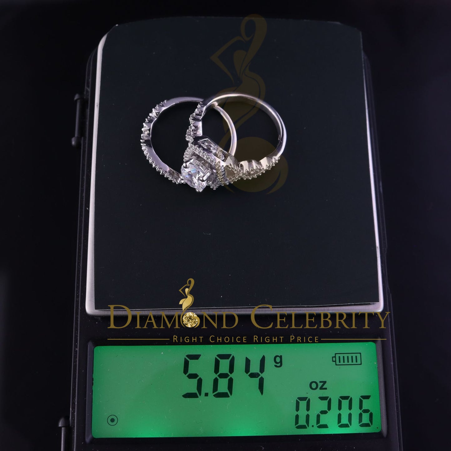 DiamondCelebritees Sterling Silver Square Cubic Zirconia 1.80ct Bridal White Womens Ring Size 7