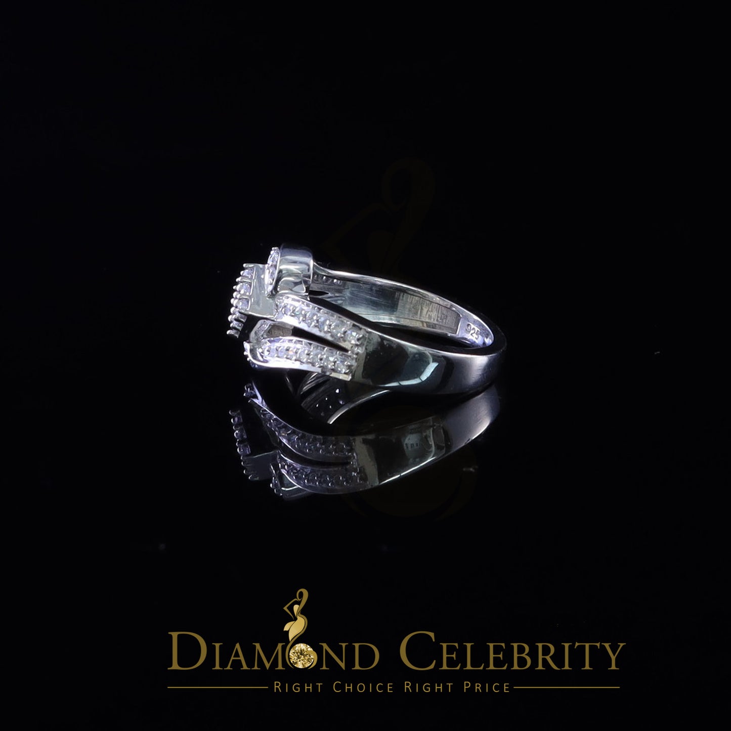 DiamondCelebritees 1.00ct 925 Sterling White Silver 'Z' Round Cubic Zirconia Womens Ring Size 7