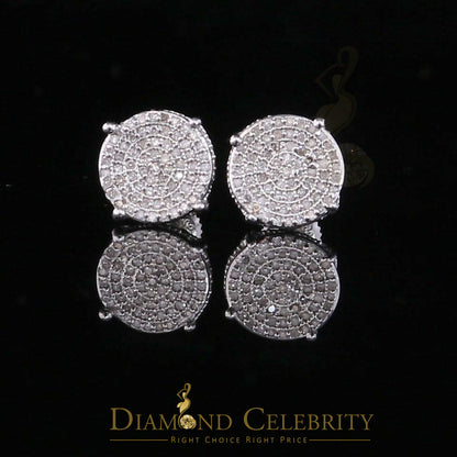 DiamondCelebritees White 925 Sterling Silver 0.30ct Diamond For Women's/ Men's Stud Round Earrings