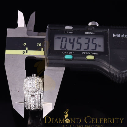 DiamondCelebritees White Sterling Silver 3.50ct Round Cubic Zirconia Double Bridal Womens Ring SZ7