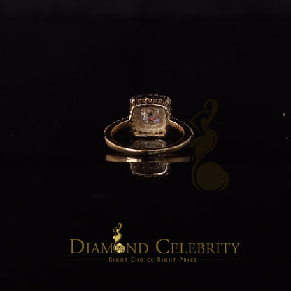 King Of Blings  10K Yellow Gold 3.00CT 'VVS' 'FL' D clr Cushion Cut Moissonite Womens Ring S/7