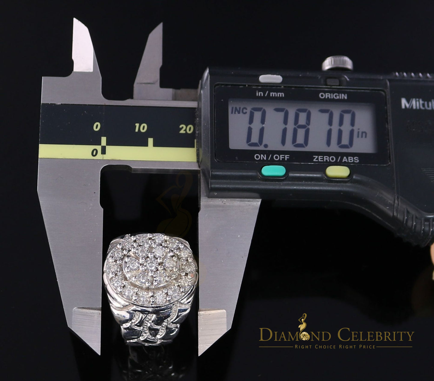 DiamondCelebritees 0.30CT Real Diamond Men's 925 Sterling Silver White Ring Size 8 Antique Design