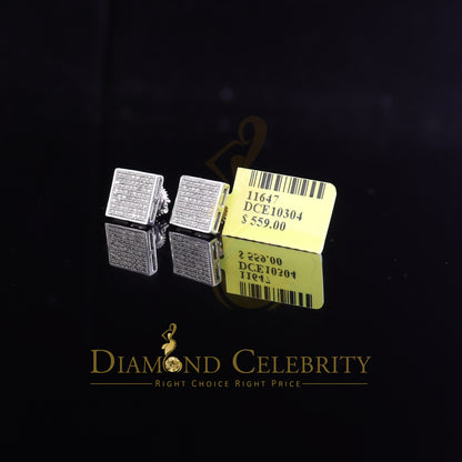 DiamondCelebritees 925 Sterling Silver 0.33ct Diamond Real For Women's & Men's White Stud Earrings