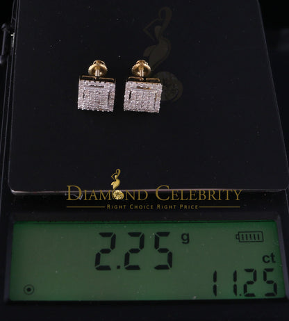 DiamondCelebritees 0.50ct Diamond 925 Sterling Silver Hip Hop Yellow Stud Earring For Men & Women