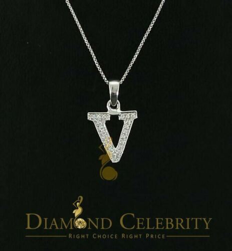 DiamondCelebritees Attractive Sterling SilverAll Alphabet Letter White Pendant with Cubic Zirconia