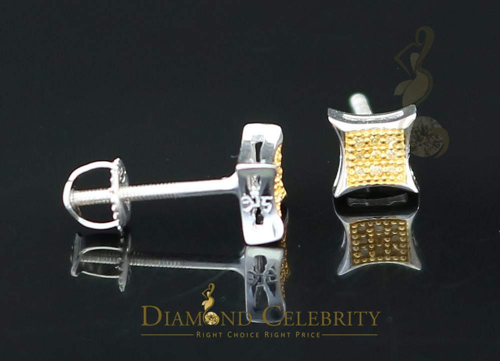 DiamondCelebritees 0.05ct Diamond 925 Sterling Silver White Stud Women's/ Men's Kite Shape Earrings