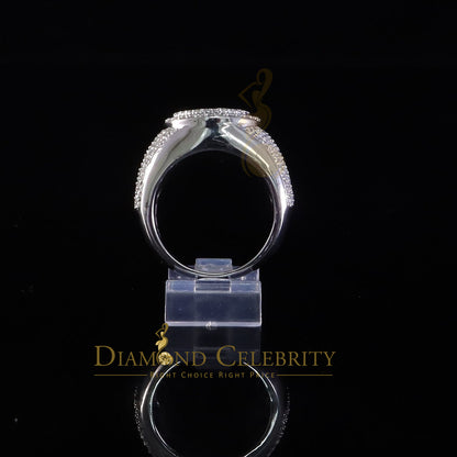 DiamondCelebritees 4.50ct White Silver VVS 'D' Moissanite Baguette Round Rings SZ 10 for Men's