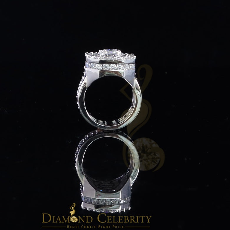 DiamondCelebritees 925 SilverJewelry White 16.0ct Cubic Zirconia Wide Octagon Men's Ring Size 9.5