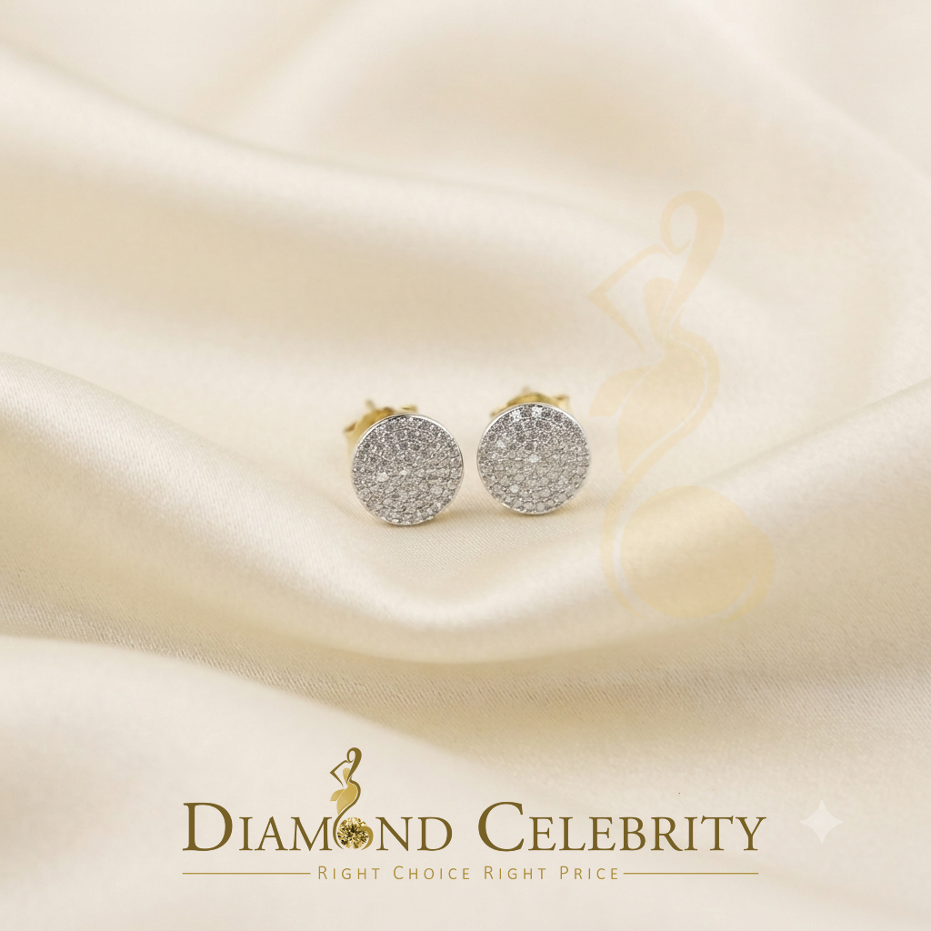 DiamondCelebritees 925 Sterling Silver Yellow 0.25ct Diamond For Men's/Women's Stud Round Earrings