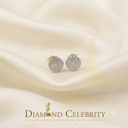 DiamondCelebritees 925 Sterling Silver Yellow 0.25ct Diamond For Men's/Women's Stud Round Earrings